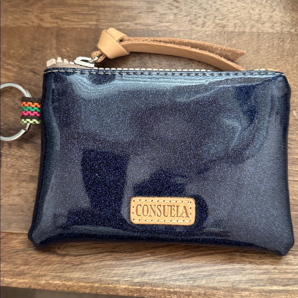NWT, Consuela vintage glittery navy key/ coin pouch .